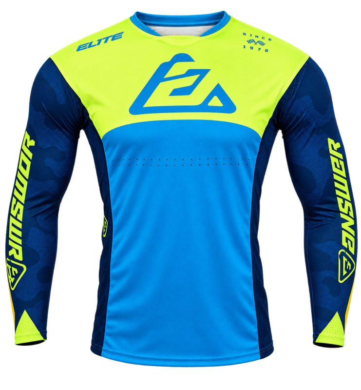 Answer LE Elite Camo Jersey Cyan/Hyper Acid/Black - XL