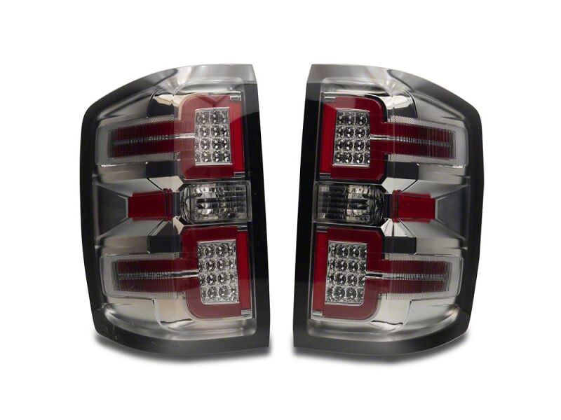 Raxiom 14-18 Chevrolet Silverado 1500 LED Tail Lights/SeqTurn Signals- Chrome- Smoked Lens
