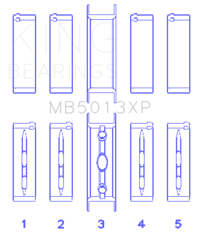 King Engine Bearings Chevy LS1 / LS6 / LS3 (Size 001) Performance Main Bearing Set