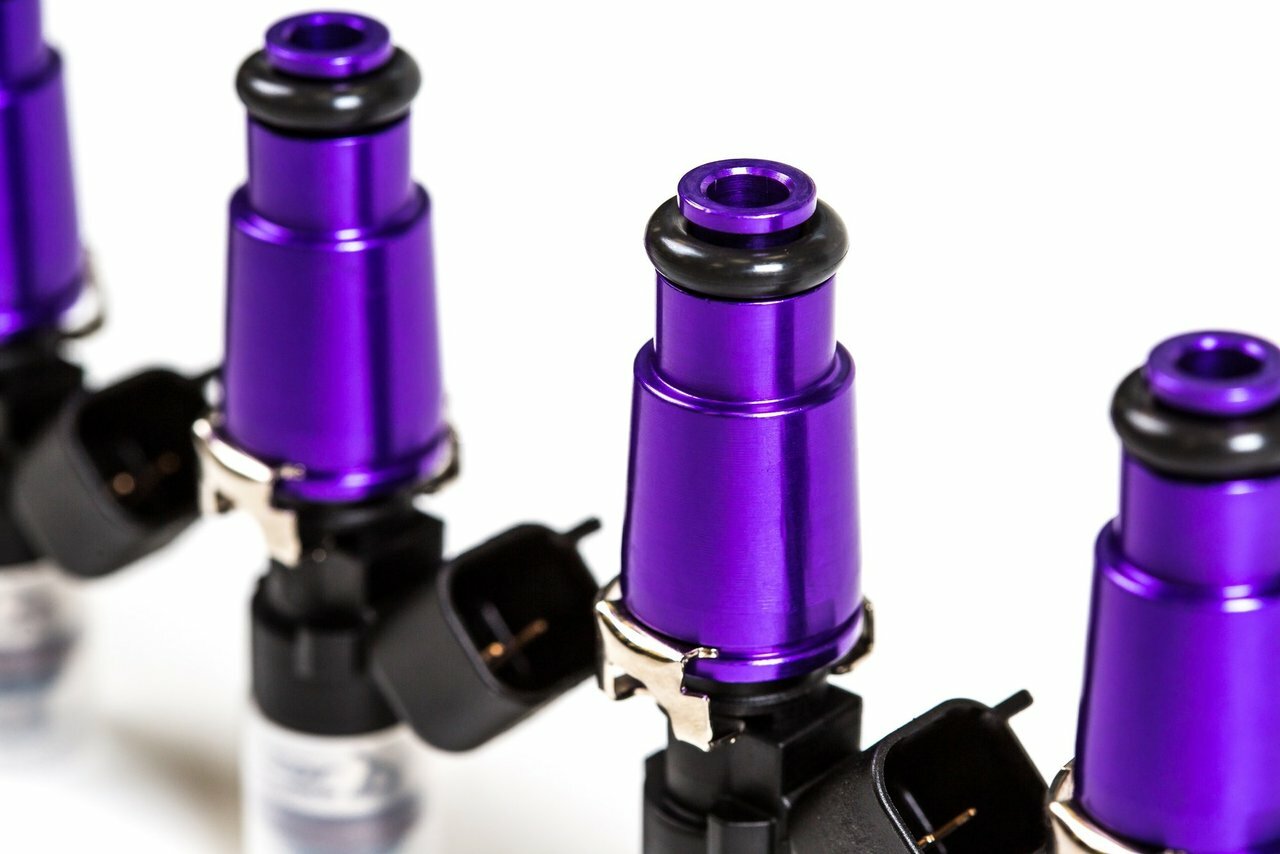 INJECTOR DYNAMICS 1050.60.14.14.6 ID1050x, for BMW E36 M3, 14mm (purple) adaptors, set of 6. Photo-1 