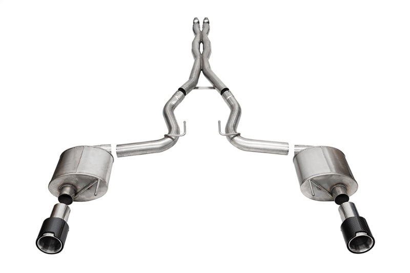Corsa 2024 Ford Mustang GT Coupe 3in Sport Cat-Back Exhaust - 4.5in Carbon Fiber Tips