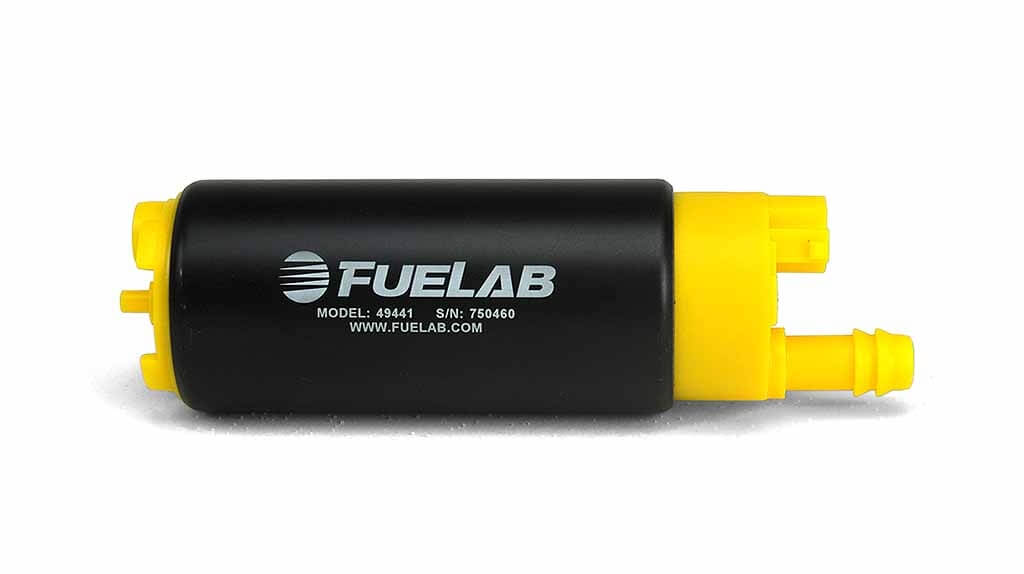 FUELAB 49441 In-Tank Fuel Pump (340 LPH @ 3 bar, 13.5v) Inlet Offset from Outlet Photo-1 