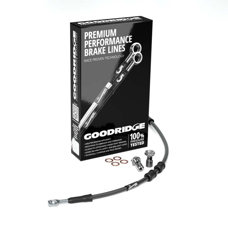Goodridge 96-03 HD XL1200 Sportster +10in Black Brake Line Kit w/Stainless Steel Fittings