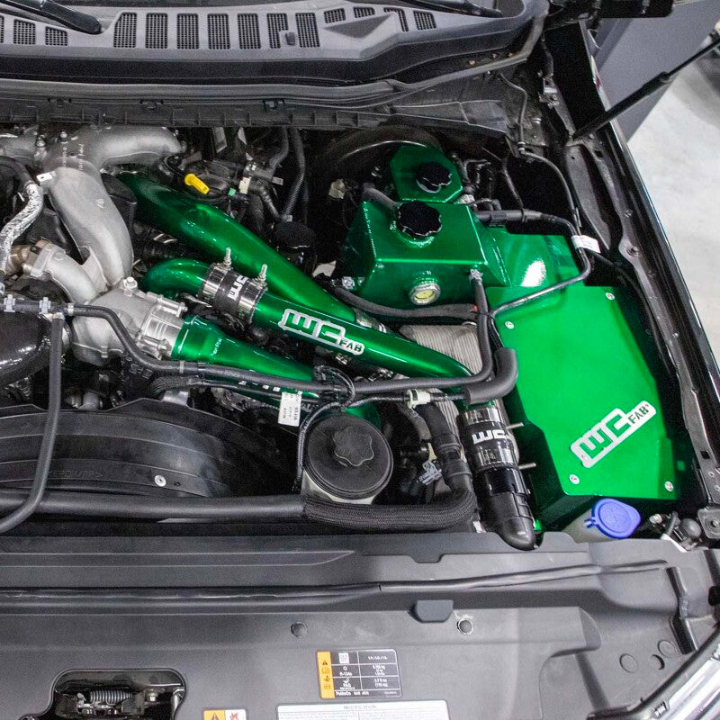 Wehrli 15-24 Ford 6.7L Power Stroke 3in Hot Side Intercooler Pipe - Kiwi Green