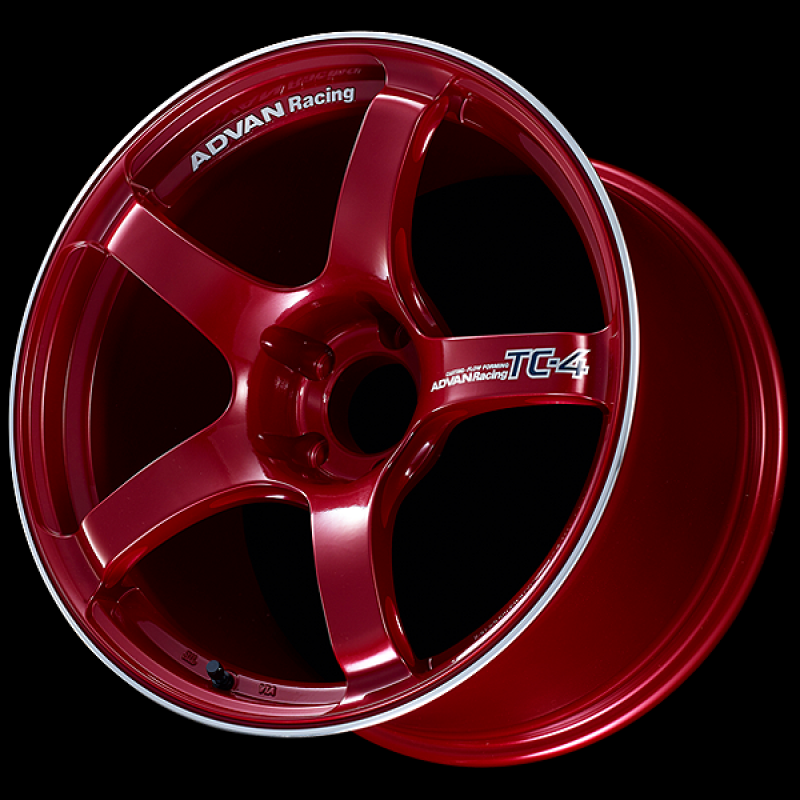 Advan TC4 18x7.5 / +42 Offset / 5x112 / 66.5mm Bore / Racing Candy Red and Ring