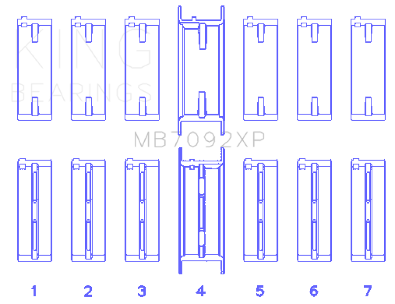 King Nissan RB26DETT Performance Main Bearing Set - Size STDX