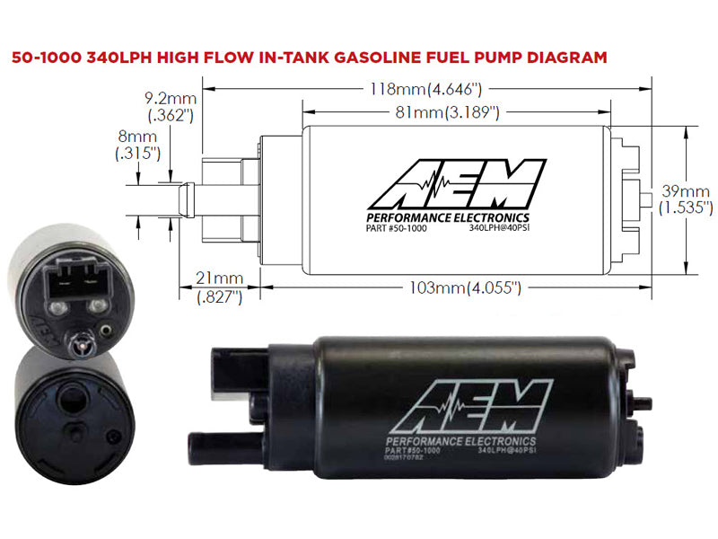 AEM 50-1000 Fuel Pumps 340 lph UNIVERSAL Photo-3 