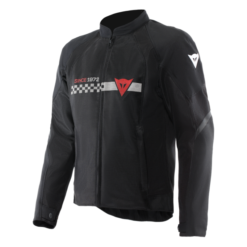 Dainese Herosphere Air Tex Jacket Black/White Stripes/Red Size - 58