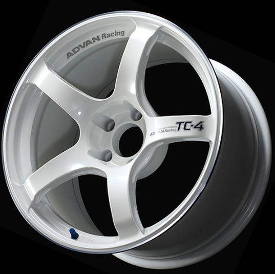 ADVAN YAD7G38EWMR Wheel V4047 TC4 17X8.0 ET38 5-114.3 RACING WHITE METALLIC & RING Photo-1 