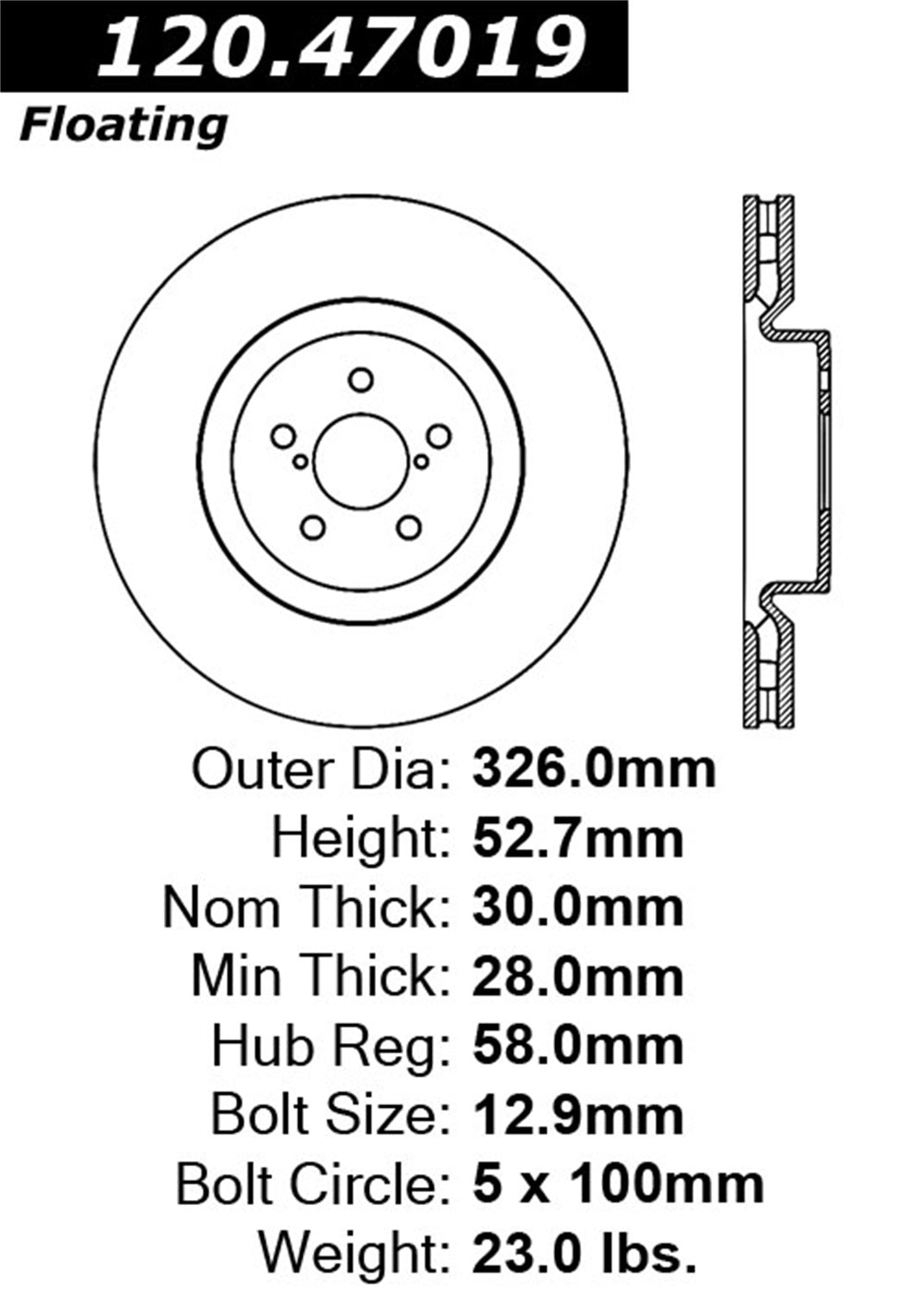 STOPTECH 126.47019SL Front StopTech Sport Slotted Rotor Left SUBARU/TOYOTA 86/BRZ/Impreza 2003-2020 Photo-2 