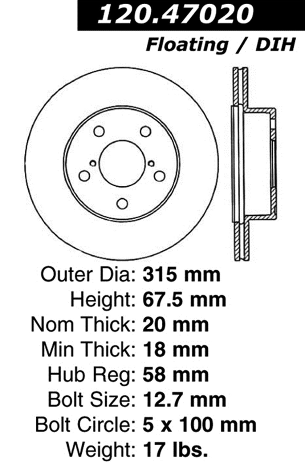 STOPTECH 126.47020SL Rear StopTech Sport Slotted Rotor Left SUBARU Impreza 2003-2004 Photo-3 