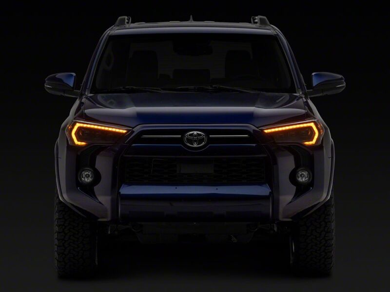 Raxiom 14-24 Toyota 4Runner CXR Series LED Headlights with Amber DRL- Black Housing- Clear Lens