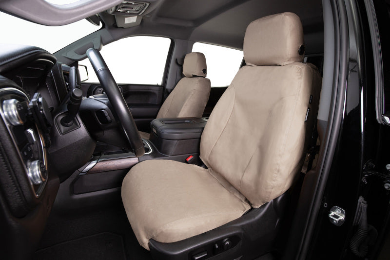 Covercraft 15-21 Ford Transit Polycotton SeatSaver Custom Third Row Seat Covers-Taupe