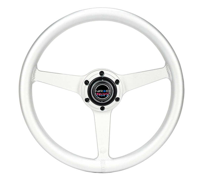 NRG Aluminum Steering Wheel 330mm - Heritage Solid Spoke - Ergonomic Grip - Anadized Silver
