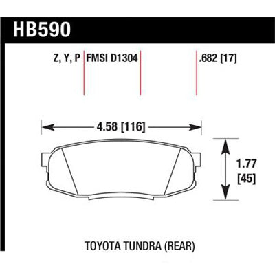 HAWK HB590P.682 SuperDuty Rear TOYOTA LC200/SEQUOIA/TUNDRA/LEXUS LX570/MMC Pajero 4 Photo-2 