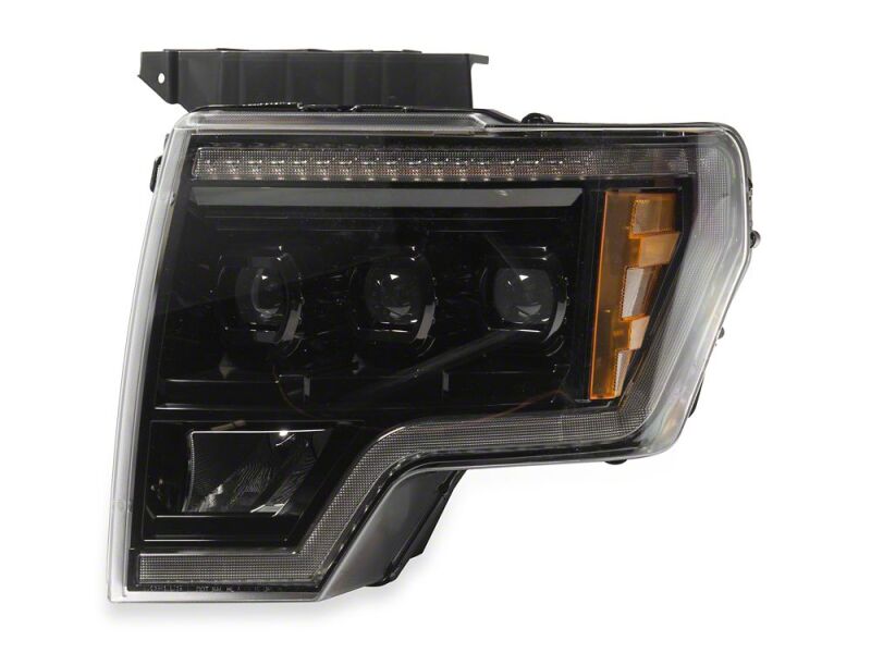 Raxiom 09-14 Ford F-150 CXR Series LED Headlights with Amber DRL- Black Housing- Clear Lens