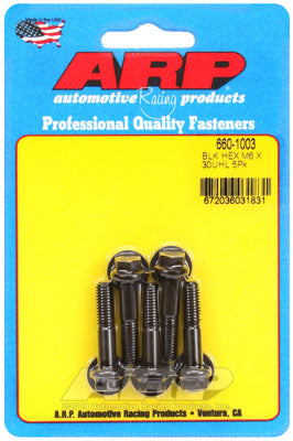 ARP 660-1003 Metric Thread Bolt Kit M6 x 1.00 x 30 hex black oxide bolts Photo-1 