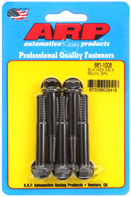 ARP 661-1008 Metric Thread Bolt Kit M8 x 1.25 x 55mm hex black oxide bolts Photo-1 