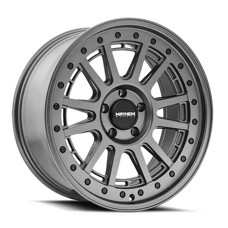 Mayhem 8305 Compass 17x9 / 6x139.7 BP / -6mm Offset / 106mm Hub Matte Gunmetal w/Blk Bolt Wheel