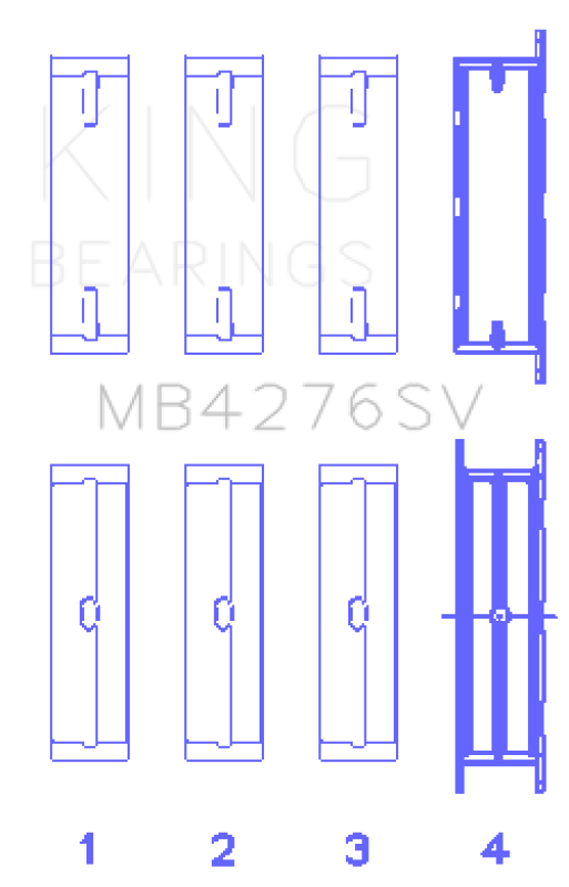 King Engine Bearings Ford 276DT/D17TED4/AJD 2.7L V6 (Size +0.10) Main Bearing Set