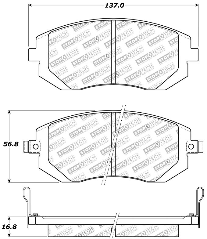 STOPTECH 309.09290 Front Sport Brake Pads with Shims & Hardware SAAB/SUBARU 9-2X/Baja/Forester/Impreza 2001-2015 Photo-1 