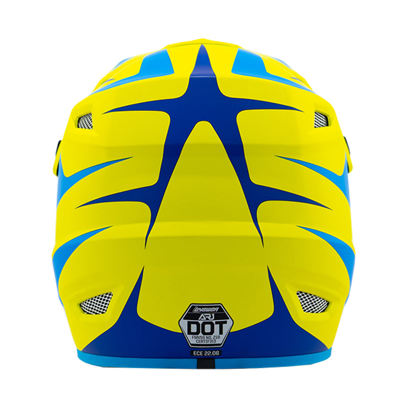Answer 26 AR1 Mototown Helmet Matte Hyper Acid/Cyan/Dark Blue - XS