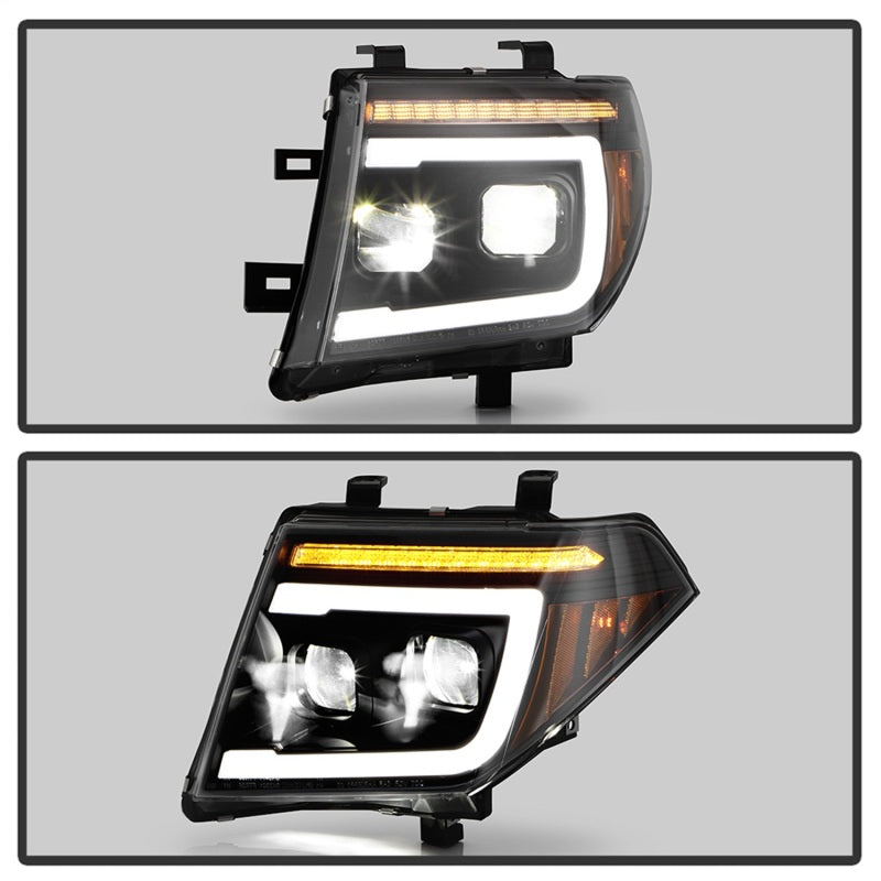 Spyder Apex 05-08 Nissan Frontier High-Power LED Module Headlights - Black (PRO-YD-NF05AP-SEQGR-BK)