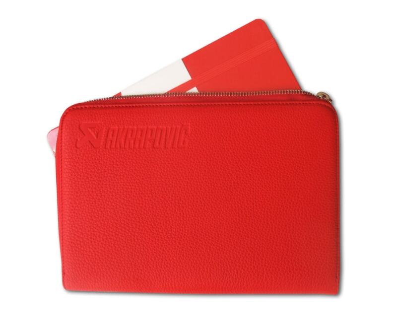 Akrapovic Leather Zip Notebook (S) - Red