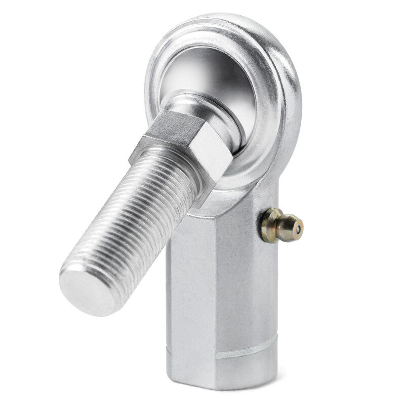 QA1 C Series 2-Pc Rod End - Female/Left Hand - .375in Bore x 3/8-24 w/Stud & Zerk - Carbon Steel