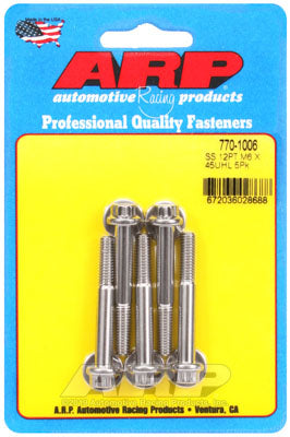 ARP 770-1006 Metric Thread Bolt Kit M6 x 1.00 x 45 12pt SS bolts Photo-1 