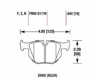 HAWK HB624F.642 Rear brake pads BMW 335i/X1 xDrive35i 2010-2015 Photo-2 