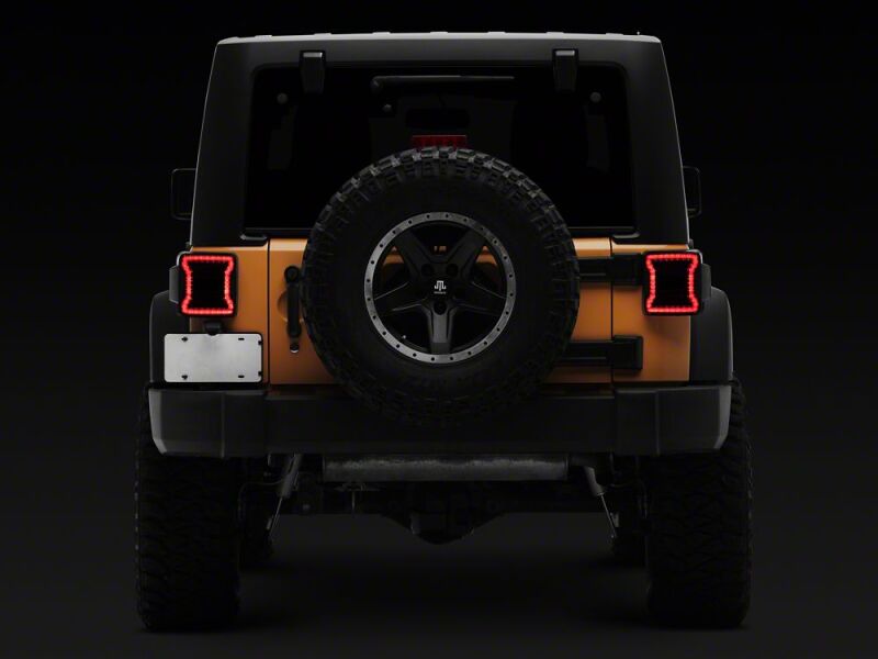 Raxiom 07-18 Jeep Wrangler JK Axial Series JL Style LED Tail Lights- Black Housing- Smoked Lens
