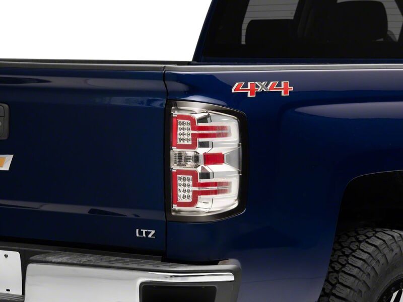 Raxiom 14-18 Chevrolet Silverado 1500 LED Tail Lights/Seq Turn Signals- Chrome- Clear Lens