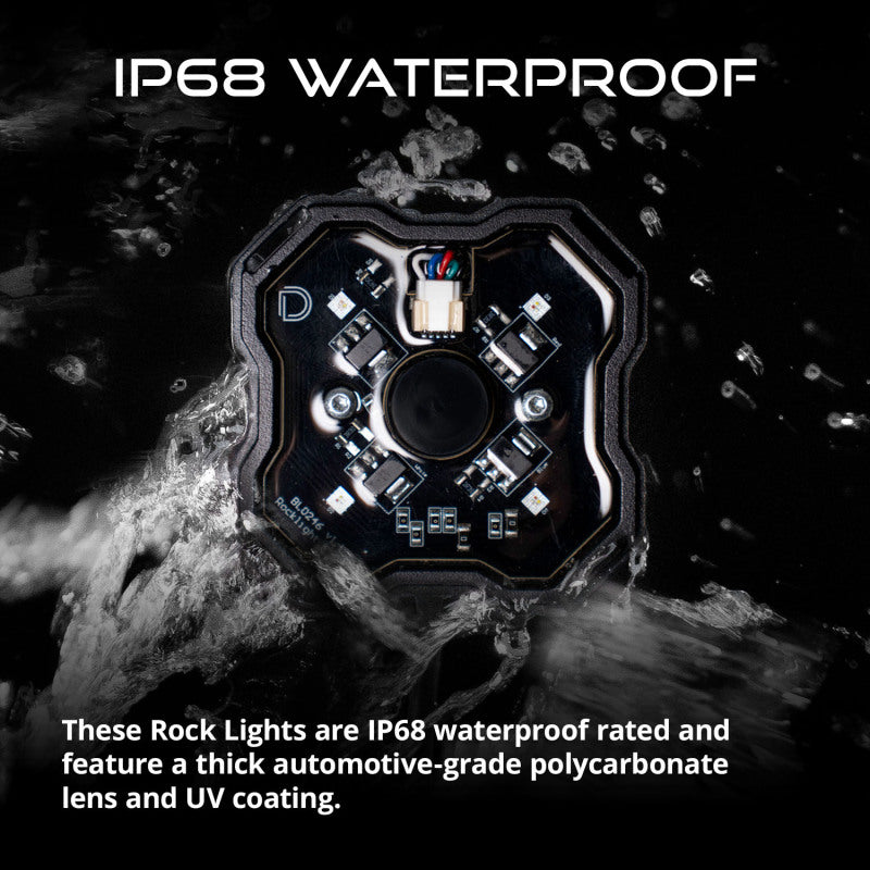 Diode Dynamics Stage Series SXS Rock Light Installer Kit RGBW M8 (4-pack)