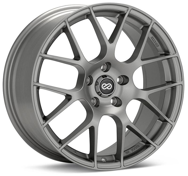 Enkei Raijin 18x8.5 45mm Offset 5x100 Bolt Pattern 72.6 Bore Dia Titanium Gray Wheel *Min Qty 60*