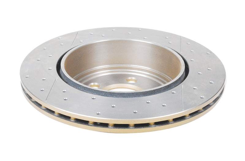 DBA 05-09 Chrysler 300 C Rear Gold Cross Drilled & Slotted KP Street Series Rotor