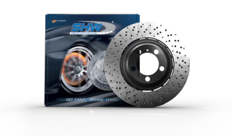SHW 24-25 Porsche 911 GT3 4.0L Left Front Cross-Drilled Lightweight Brake Rotor (9GT615301L)