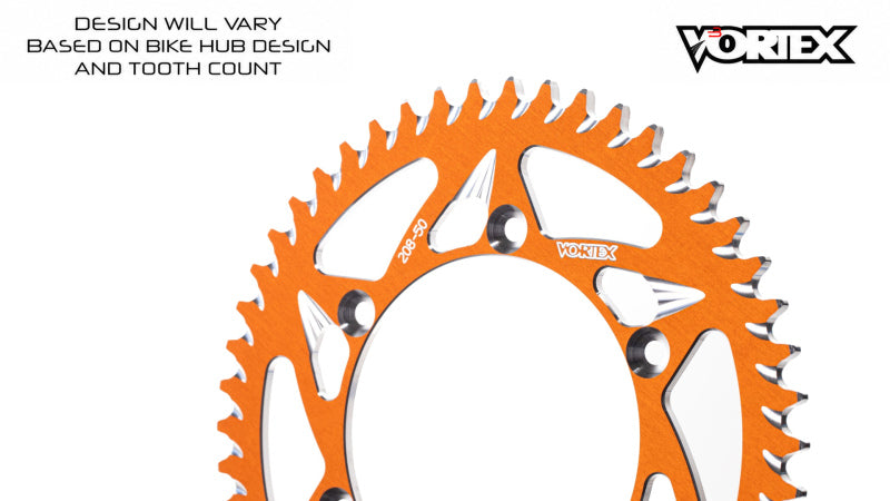 Vortex Racing 49 Tooth 520 Rear Sprocket - Orange