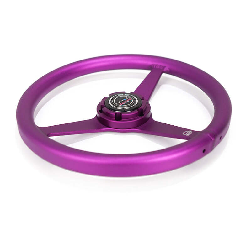NRG Aluminum Steering Wheel 330mm - Heritage Solid Spoke - Ergonomic Grip - Anadized Purple