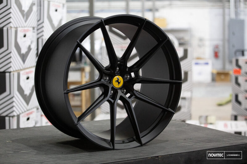 Vossen x Novitec NF9 20x9in - 5x114.3 BP - ET39 - Satin Black Ferrari 458 Front Wheel