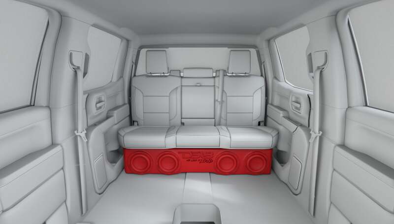 DS18 4 x 8in Forward Firing Underseat Ported Box Subwoofer Enclosure Black Spray Liner Paint Finish