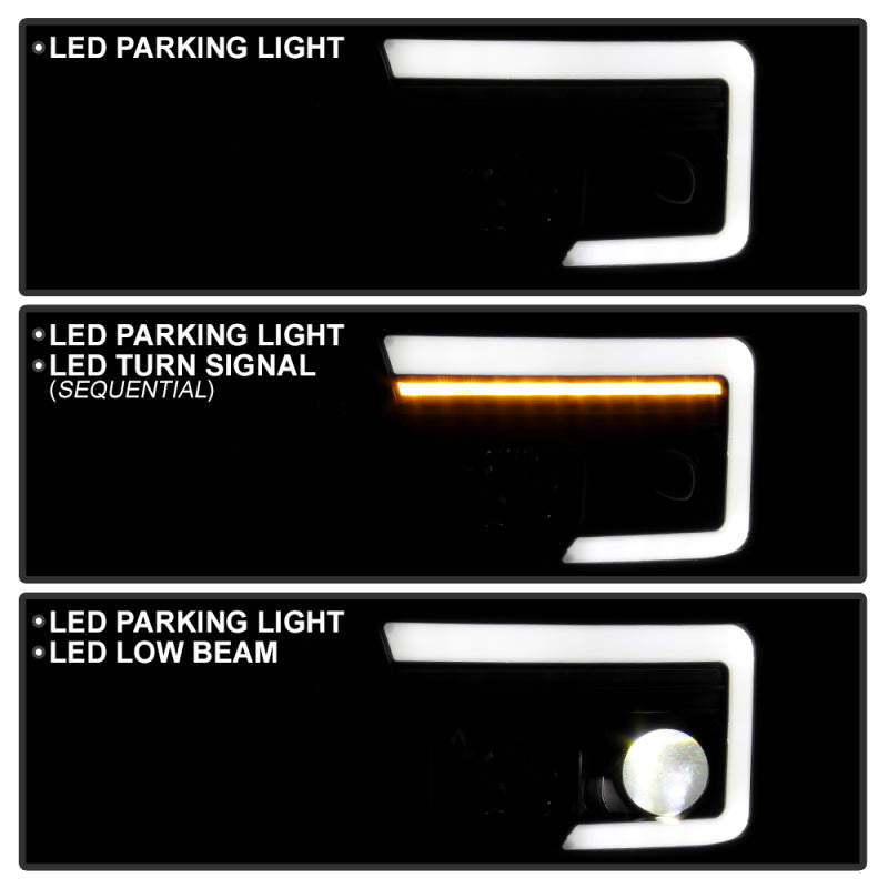 Spyder 07-09 Toyota Tundra Projector Headlights - Black (PRO-YD-TTU07V3PL-SEQ-BK)