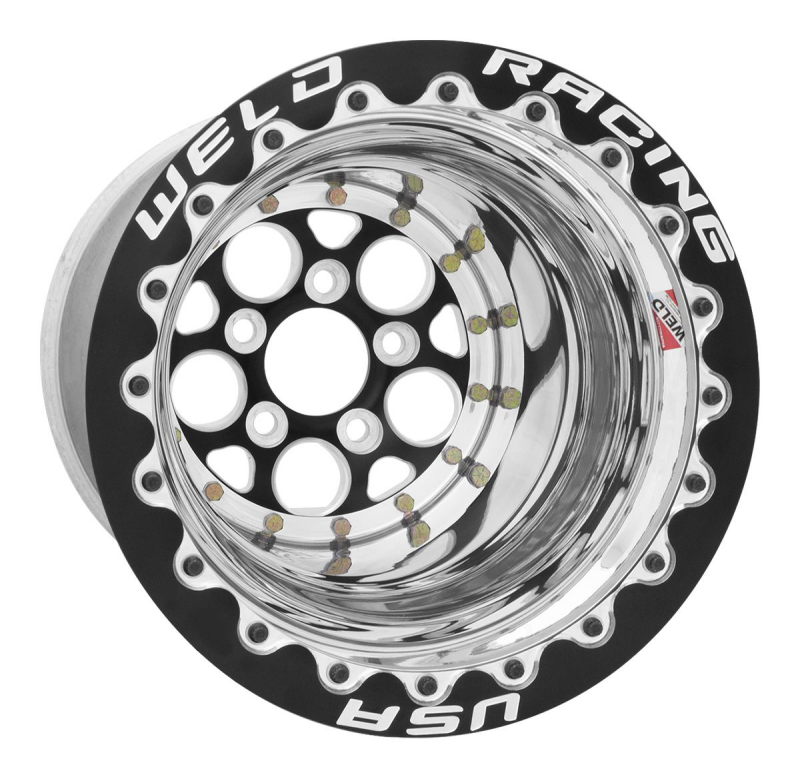 Weld Magnum 2.0 15x16 / 5x4.50 BP / 5in BS Black Center Wheel - Single Beadlock MTB