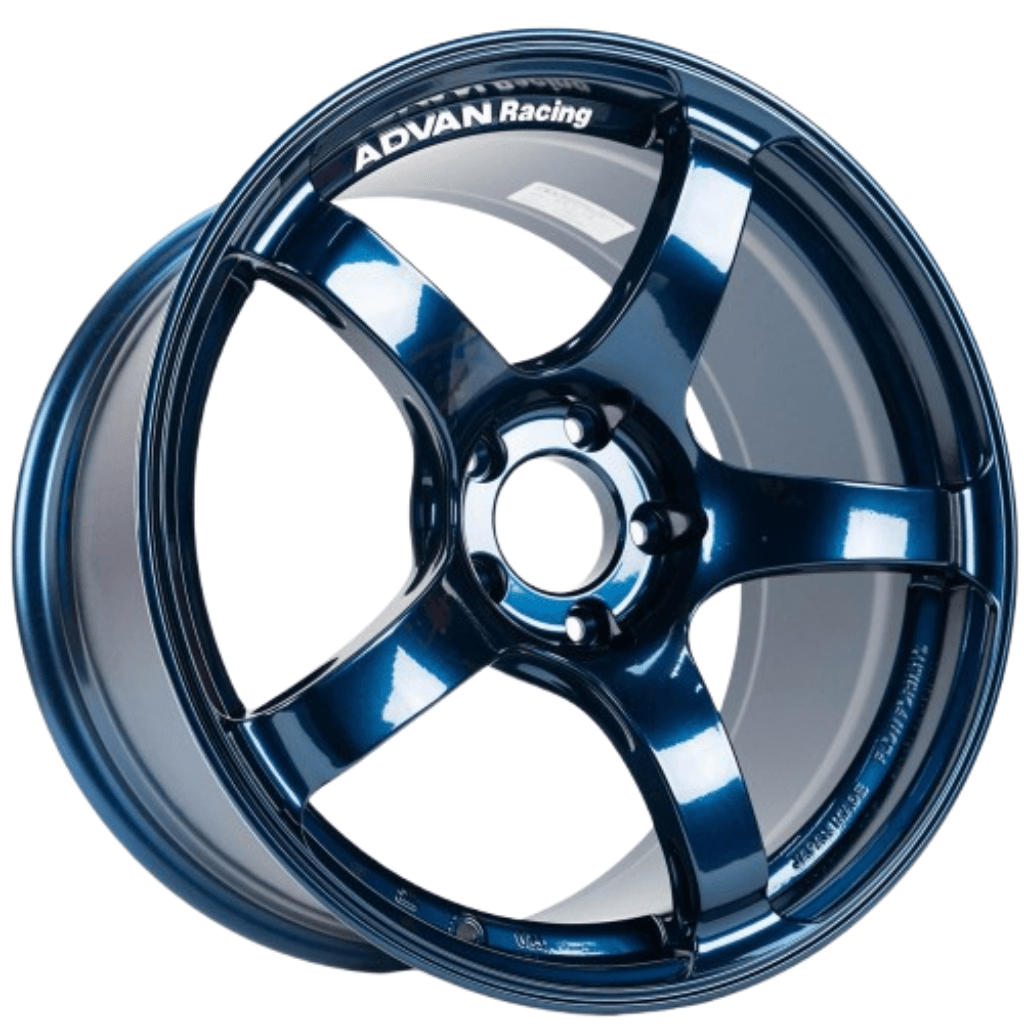 ADVAN YAD8J38WE Wheel V3480 TC4 18X9.5 ET38 5-120 RACING INDIGO BLUE (NO RING) Photo-1 