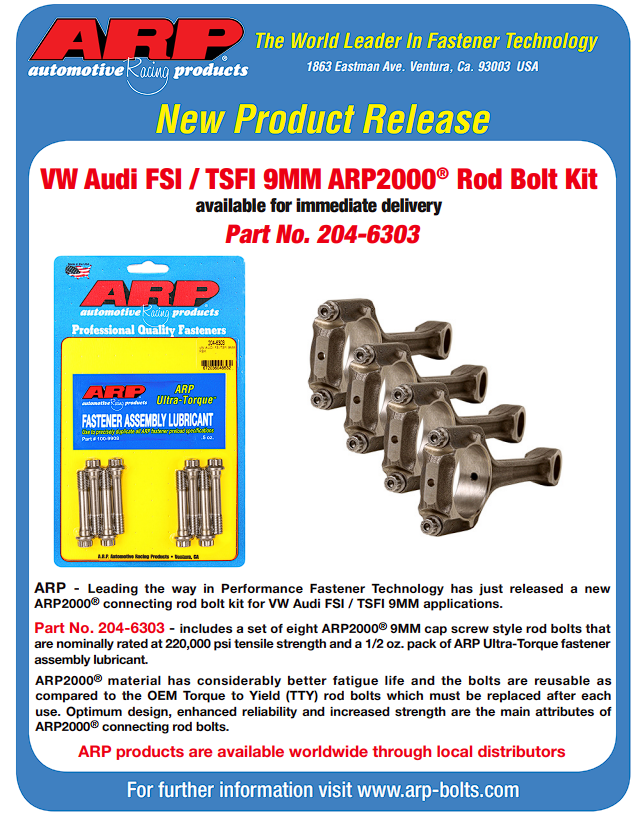 ARP 204-6303 Rod Bolt Kit for Volkswagen/Audi FSI/TFSI. M9 Photo-2 