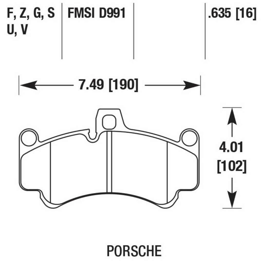 HAWK HB483U.635 Brake Pads DTC-70 Front PORSCHE 911 GT3 RS 2007-2011/Turbo S/Cayman S Photo-2 