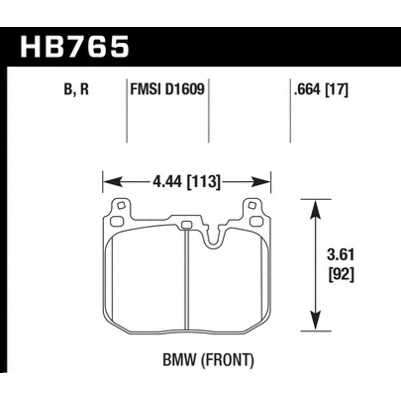 HAWK HB765Z.664 Brake Pads Street PC Front for BMW M3 (F80) / M4 (F82/F83) 2014-2020 Photo-2 