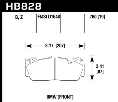 HAWK HB828Z.760 Brake Pads Perf. Ceramic Front for BMW M5 (F10) / M6 (F12/F13) Photo-1 