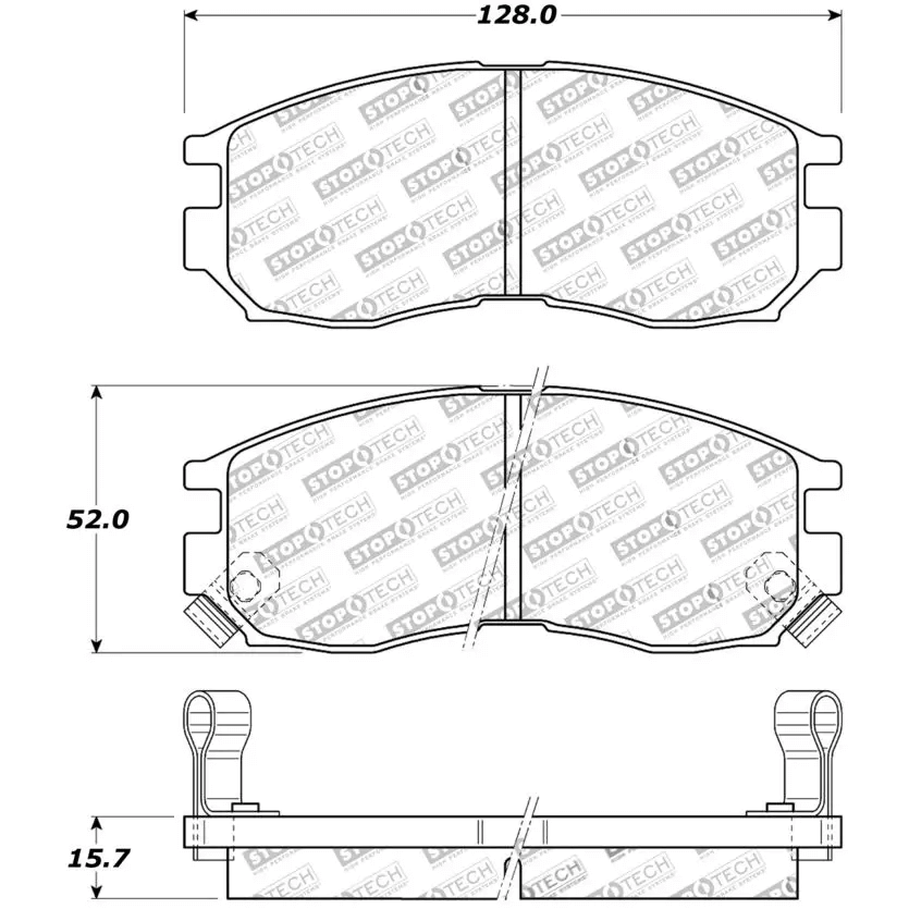 STOPTECH 309.04840 Front Sport Brake Pads with Shims & Hardware CHRYSLER/DODGE 2000 GTX/Avenger/Colt/Eclipse 1989-2005 Photo-5 