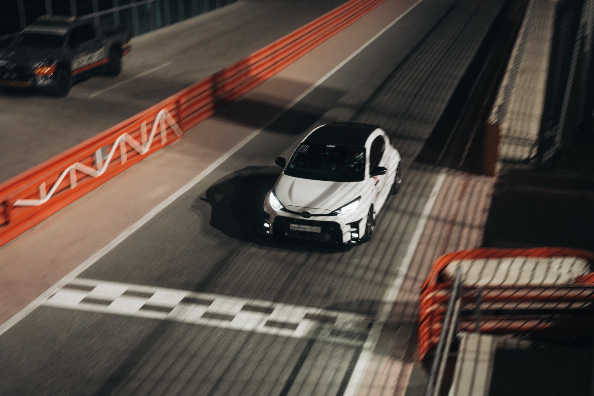White TOYOTA YARIS GR on the Track | ATOMIC-SHOP